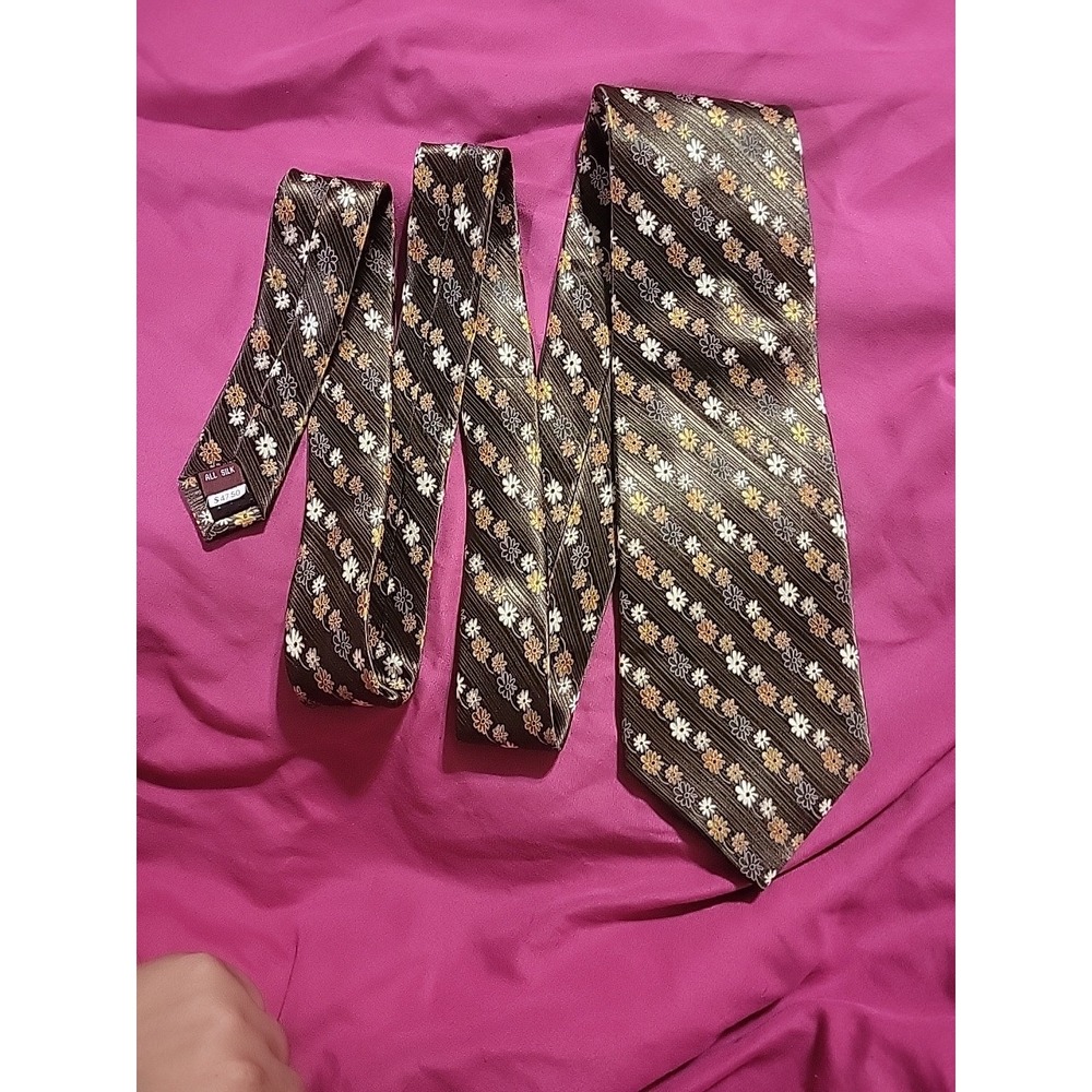 umberto bossi‎ roma all silk handmade green floral diagonal tie new